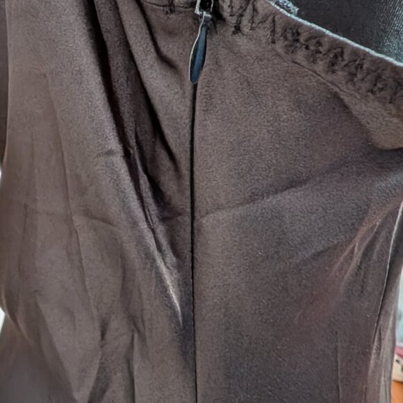 The Black Satin Cowl Neck Midi Dress with Side Ruched - Picture 10 of 15